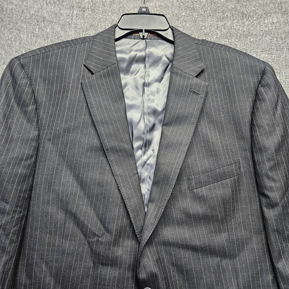 Peter Millar Blazer Wool Cashmere Blend Sportcoat Gray Striped 48T